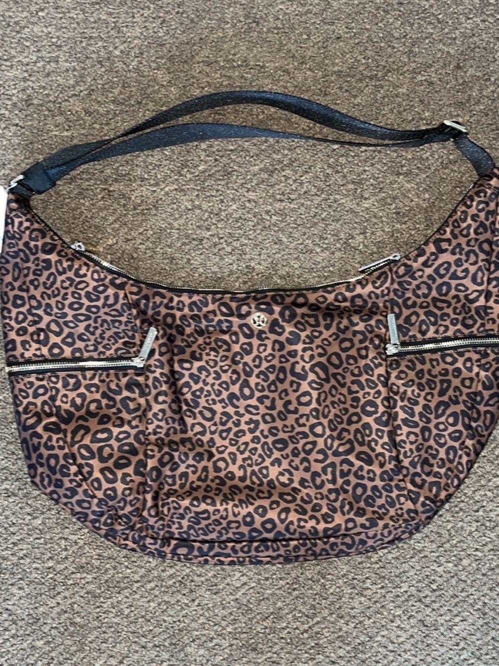 Lululemon Leopard Print Shoulder Hobo Bag - Brown